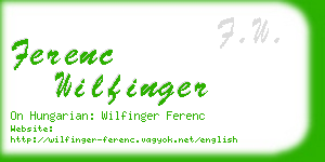 ferenc wilfinger business card